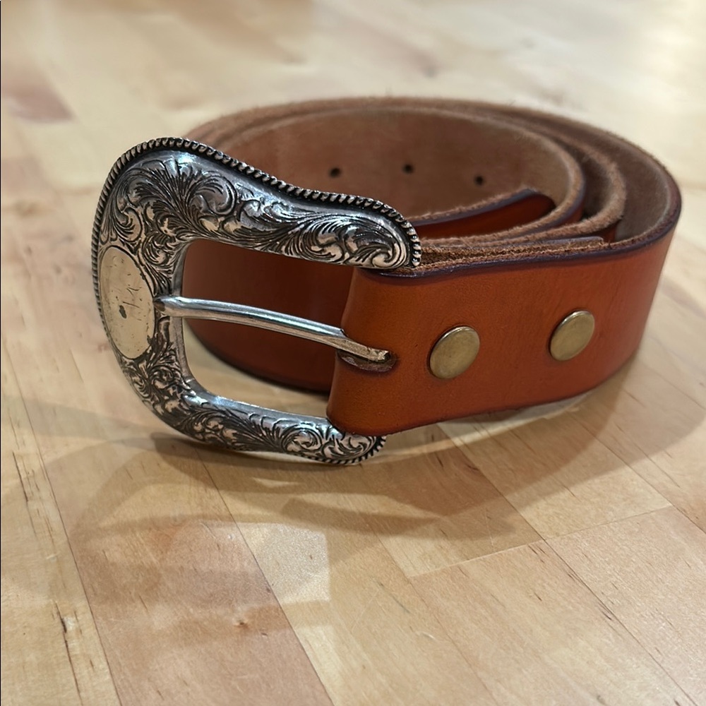 Vintage light tan western belt with Buckle